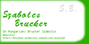 szabolcs brucker business card